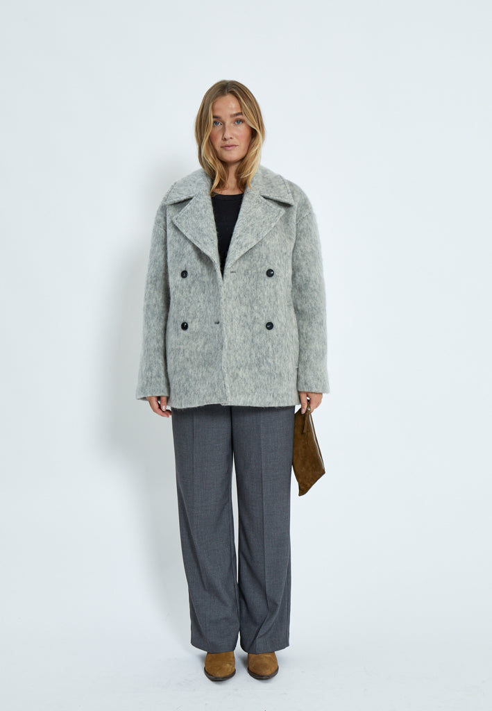 Minus MSClover Short Coat Coat 112M Light Grey Melange