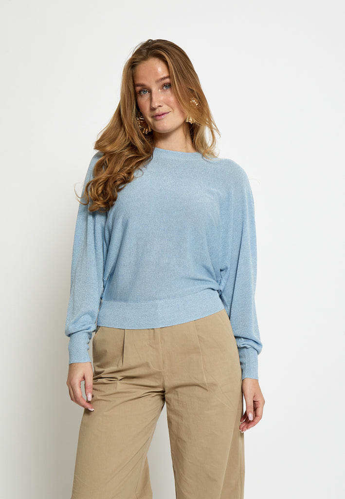 Minus MSDana Metallic Bat Sleeve Pullover Pullover 2284MET Skyway Blue Metal.
