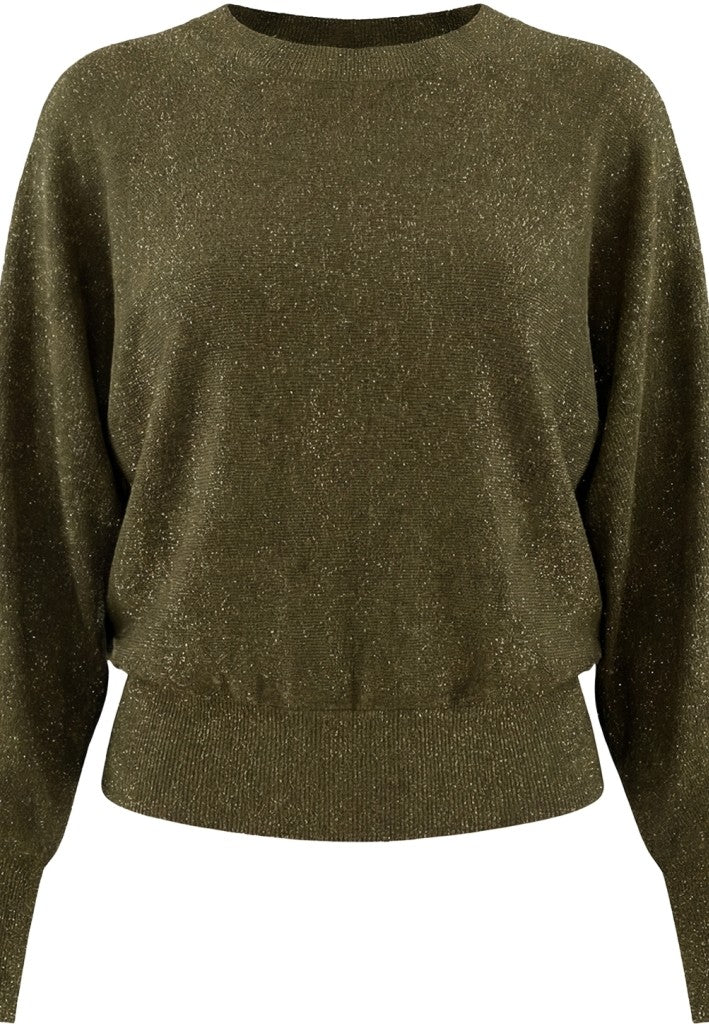 Minus MSDana Metallic Bat Sleeve Pullover Pullover 5168MET Beech Green Met.