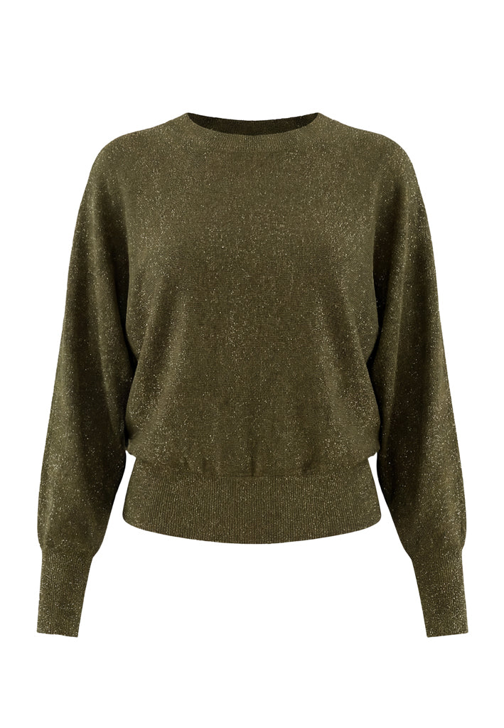 Minus MSDana Metallic Bat Sleeve Pullover Pullover 5168MET Beech Green Met.