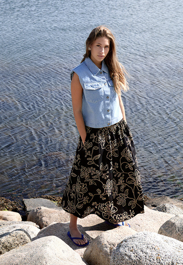 Minus MSDavina Midi Skirt Skirt 100 Black