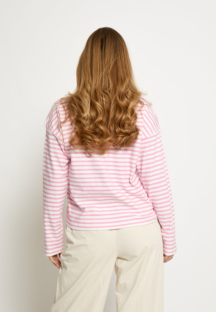 Minus MSDenisa Striped Long Sleeve T-shirt T-Shirt 4019S Prism Pink Stripe