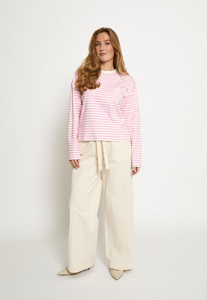 Minus MSDenisa Striped Long Sleeve T-shirt T-Shirt 4019S Prism Pink Stripe