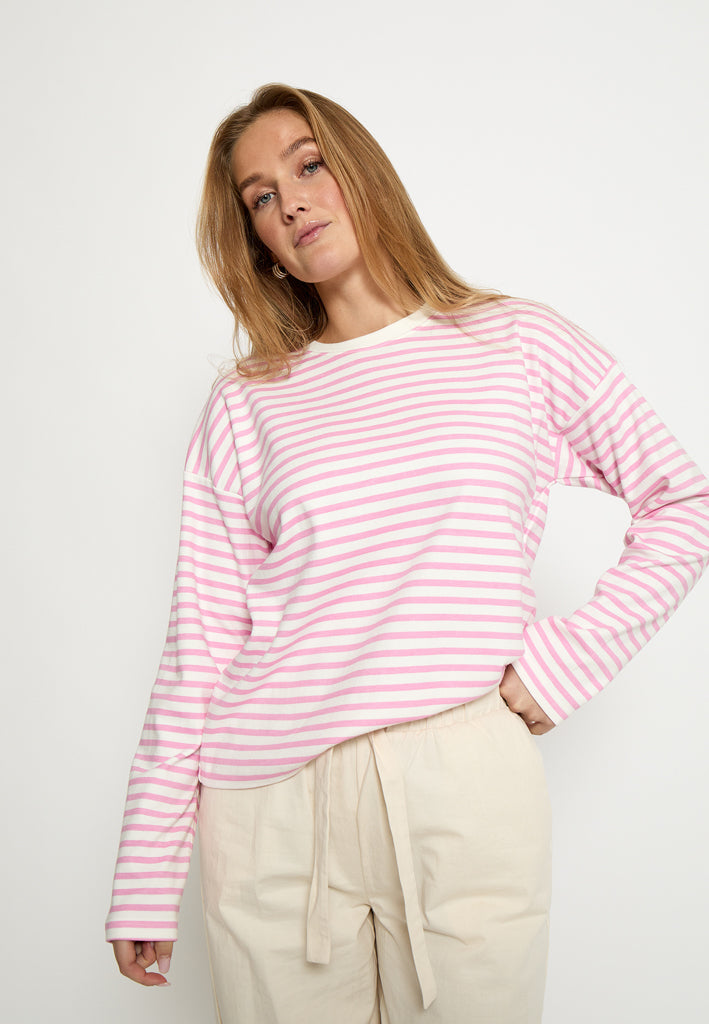 Minus MSDenisa Striped Long Sleeve T-shirt T-Shirt 4019S Prism Pink Stripe