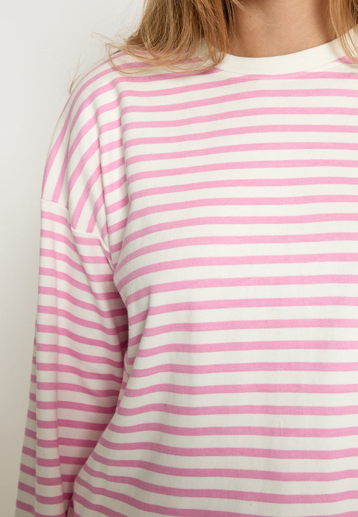 Minus MSDenisa Striped Long Sleeve T-shirt T-Shirt 4019S Prism Pink Stripe