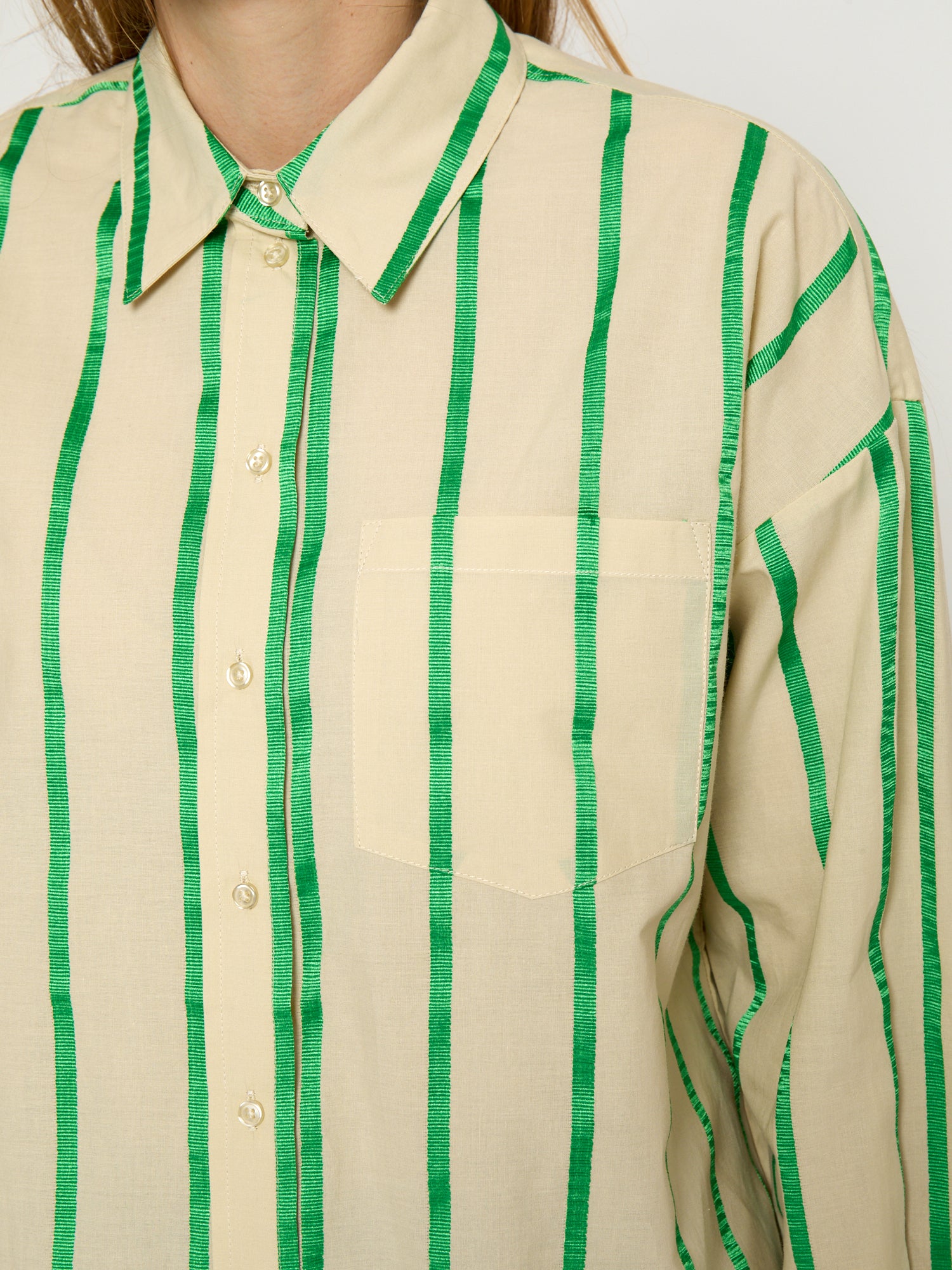Minus MSEleni Oversize Shirt Shirt 3032S Greenbriar Stripe
