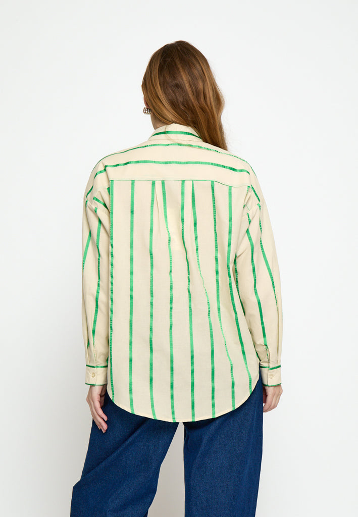 Minus MSEleni Oversize Shirt Shirt 3032S Greenbriar Stripe