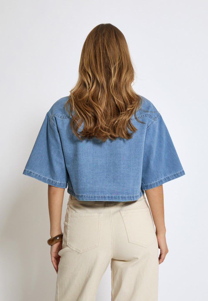 Minus MSEvina Cropped Shirt Shirt 001 Light Denim