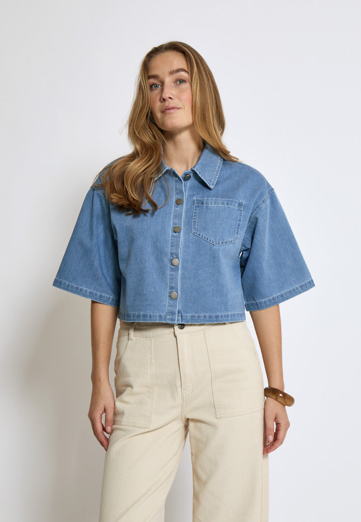 Minus MSEvina Cropped Shirt Shirt 001 Light Denim