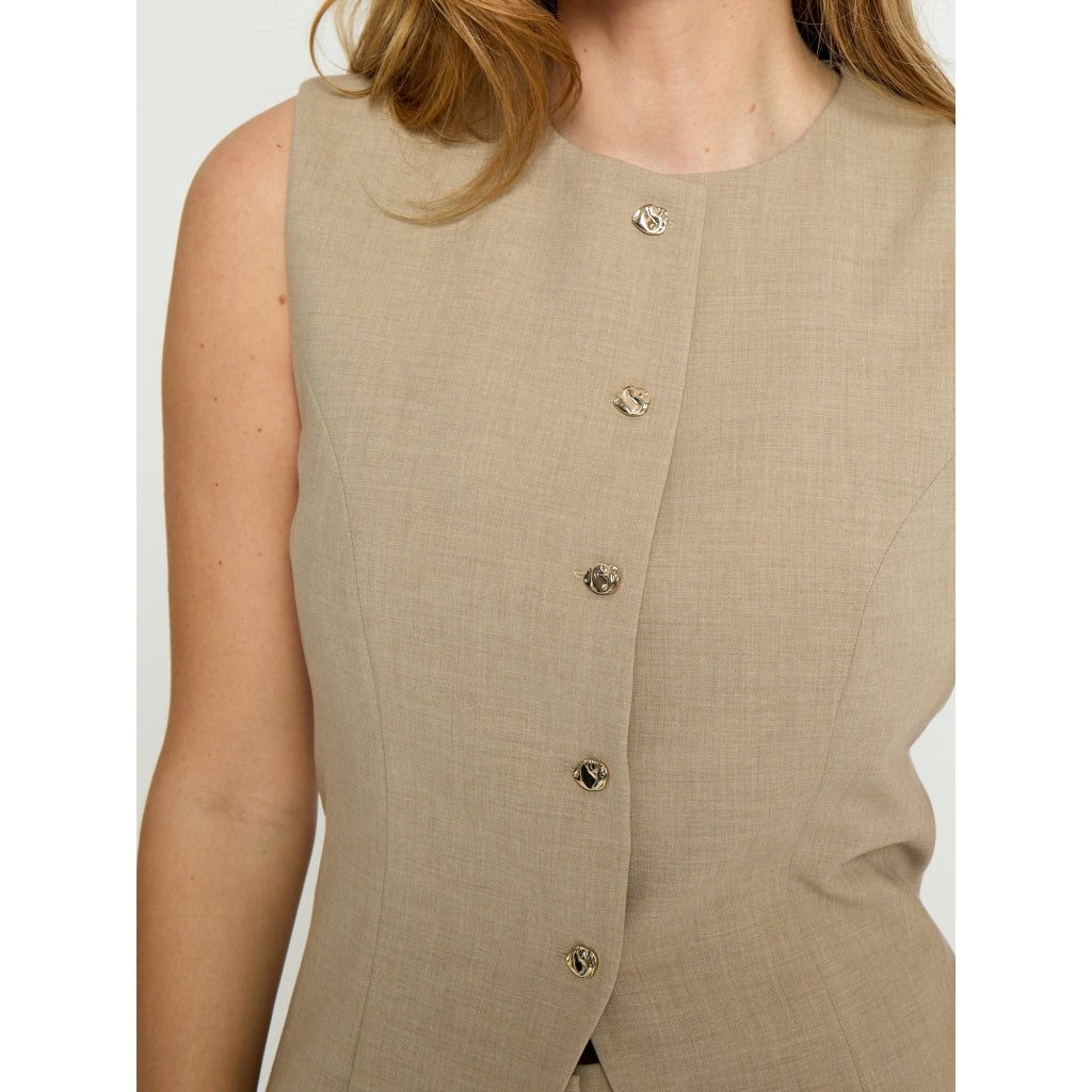 Minus MSFamey Vest Vest 9015 Sand Gray