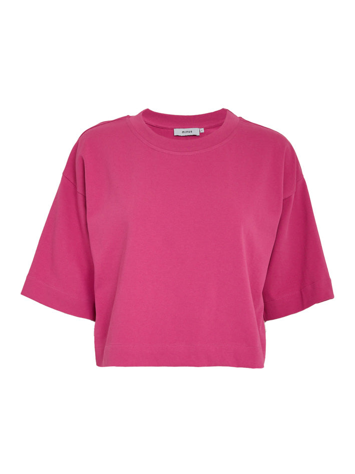 Minus MSGamma Cropped GOTS T-shirt T-Shirt 0474 Rose Violet
