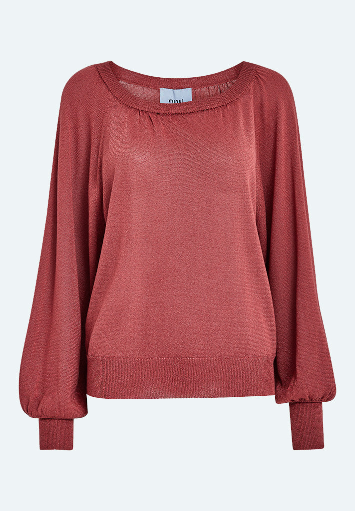 Minus MSHelna Knit Pullover Pullover 6990MET Barn Red Met.