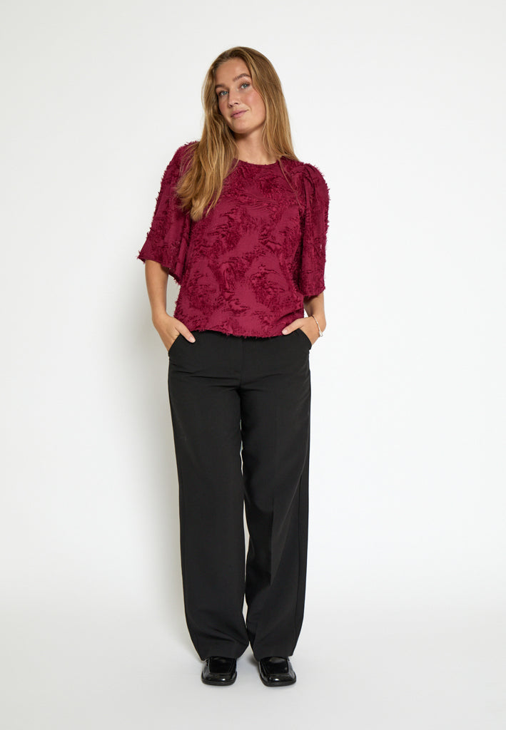 Minus MSHollie Short Sleeve Blouse Blouse 4072 Cordovan