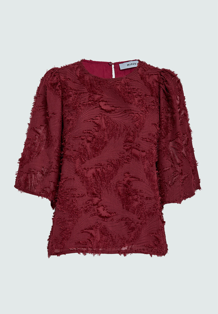 Minus MSHollie Short Sleeve Blouse Blouse 4072 Cordovan