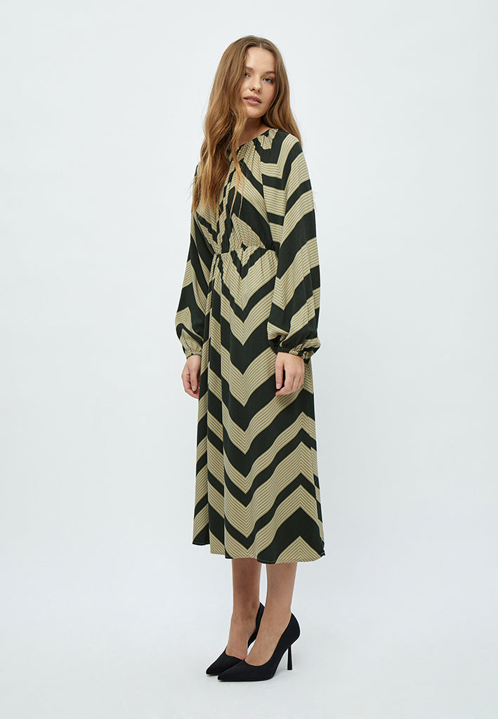 Minus MSJalia Balloon Midi Dress Dress 4112P Jungle Green Print