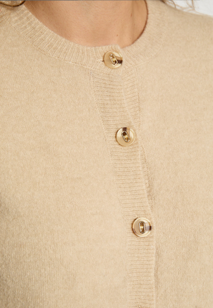 Minus MSJanna Knit Cardigan Cardigans 9015M Sand Gray Melange