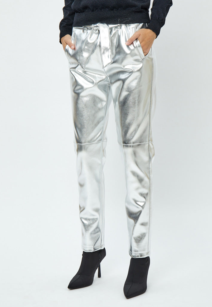 Minus MSJayda Metallic PU Pant Pant 172MET Silver Metallic