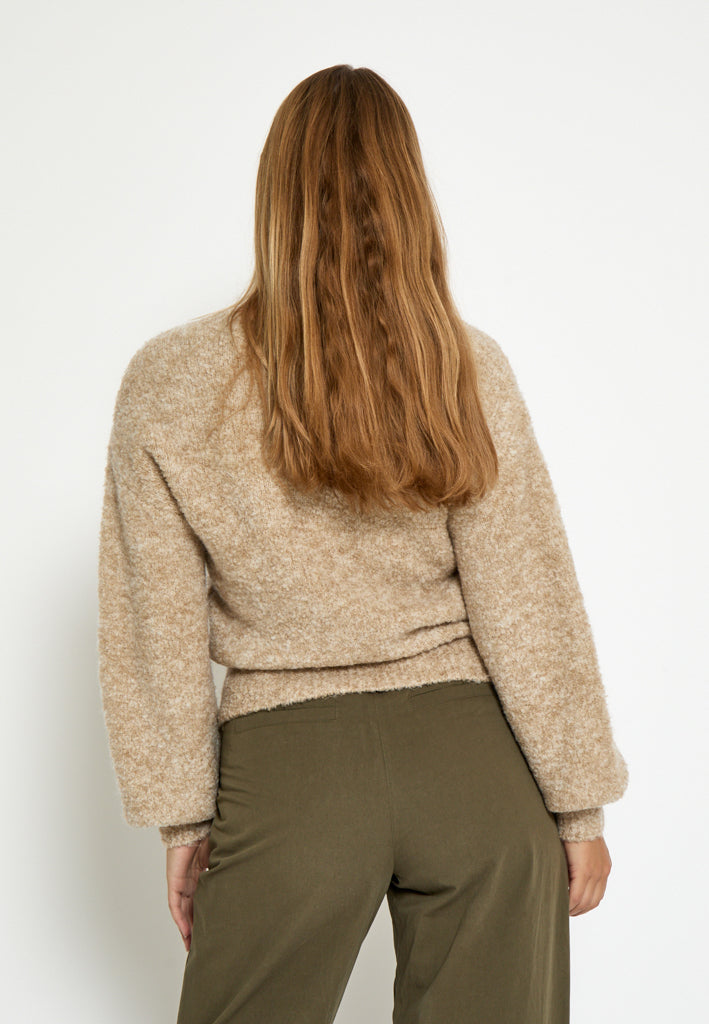 Minus MSJennie V-Neck GRS Knit Pullover Pullover 0312M Tan Melange