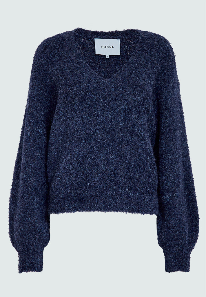 Minus MSJennie V-Neck GRS Knit Pullover Pullover 2994 SKY CAPTAIN