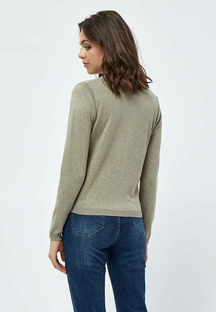 Minus MSJennifer Knit Cardigan Cardigans 399 Wood Smoke Melange