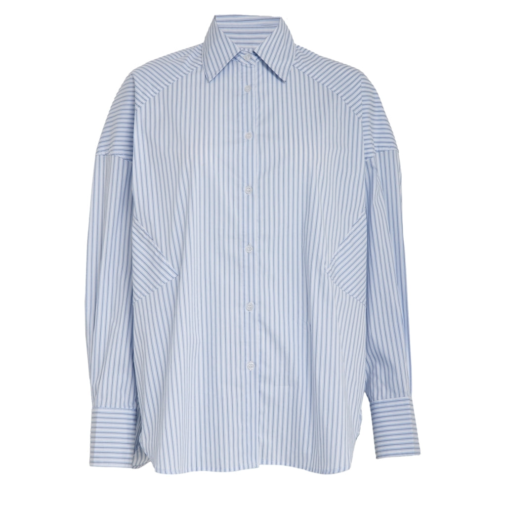 Minus MSJessa Striped Oversize Shirt Shirt 1025S Skyblue Stripe