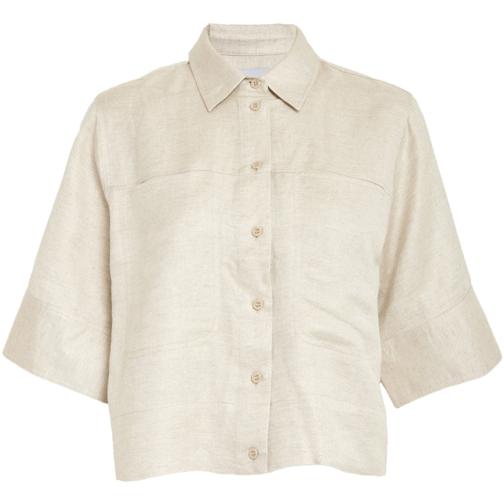 Minus MSJuno Cropped Linen Shirt Shirt 353M Nomad Sand Melange