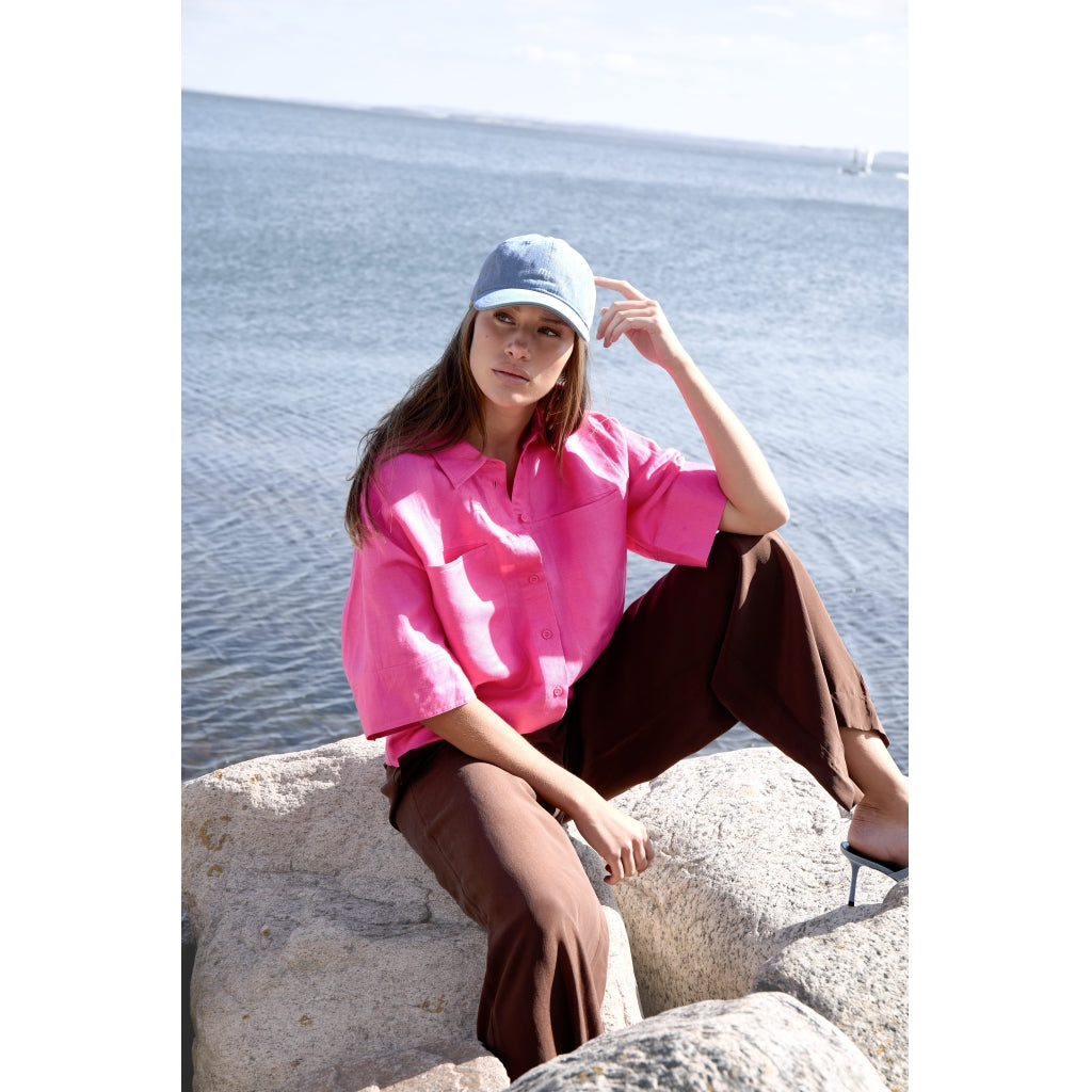 Minus MSJuno Cropped Linen Shirt Shirt 4021 Fandango Pink