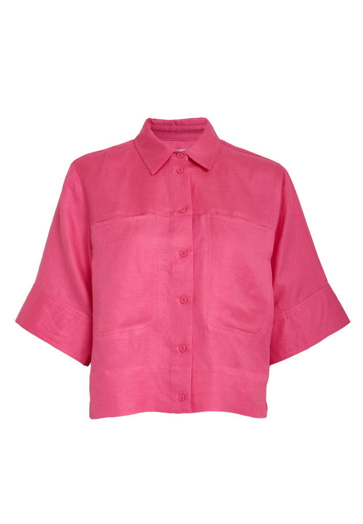 Minus MSJuno Cropped Linen Shirt Shirt 4021 Fandango Pink