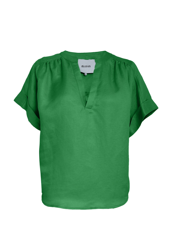Minus MSJuno Linen Blouse Blouse 3032 Greenbriar