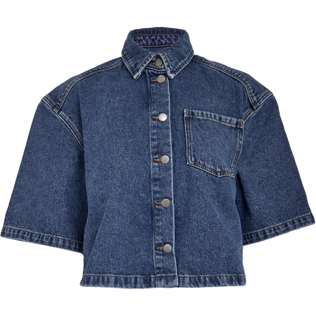 Minus MSKaddi Cropped Shirt Shirt 9610 Mid Blue Denim
