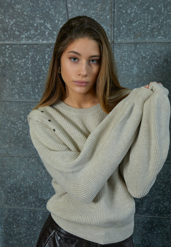 Minus MSKatharina Knit Pullover Pullover 9015 Sand Gray