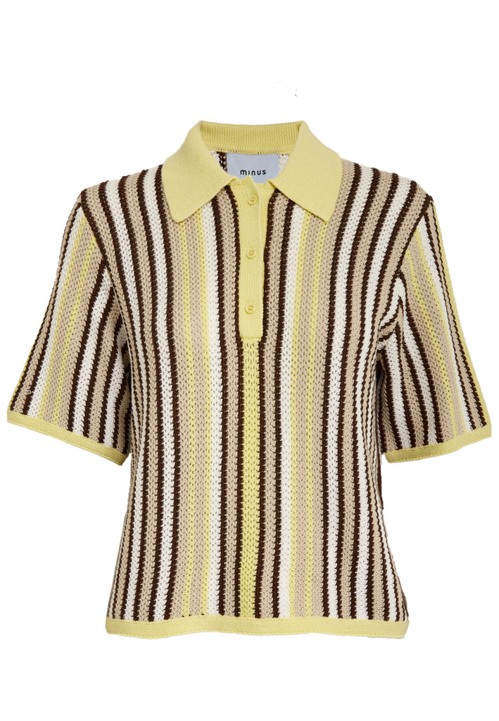 Minus MSKatie Knit T-Shirt T-Shirt 1004S Soft Yellow Stripe