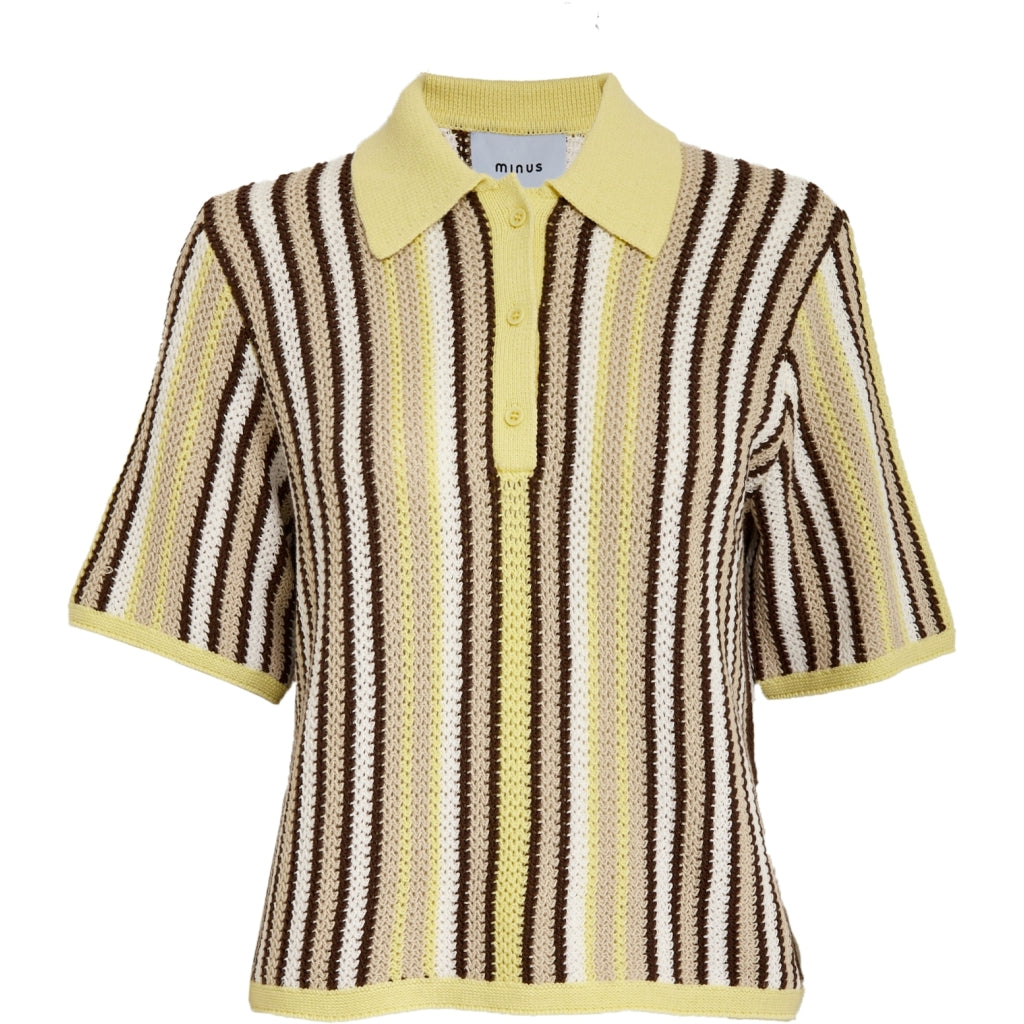 Minus MSKatie Knit T-Shirt T-Shirt 1004S Soft Yellow Stripe