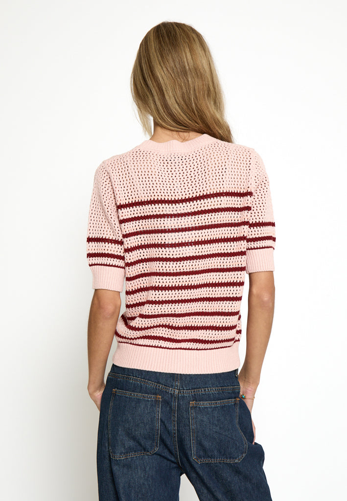 Minus MSKenzana Knit T-Shirt T-Shirt 4018S Fuchsia Pink Stripe