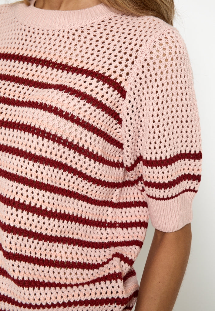 Minus MSKenzana Knit T-Shirt T-Shirt 4018S Fuchsia Pink Stripe