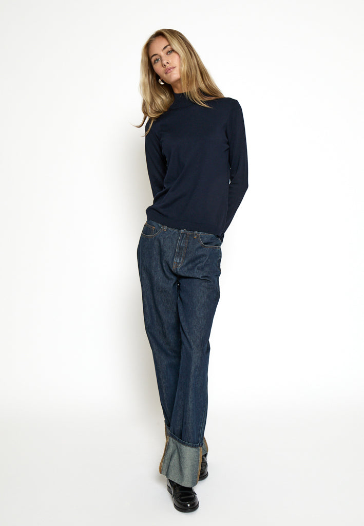 Minus MSLana Roll Neck Knit Pullover 5270 Black Iris