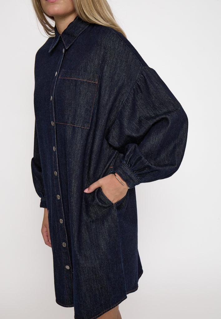 Minus MSLarissa Short Dress Dress 006 Dark Denim