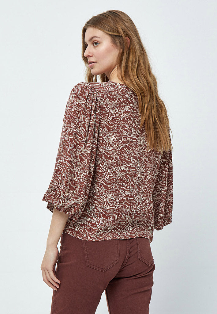 Minus MSLavena Balloon Blouse Blouse 5049P Dark Cinnamon PR