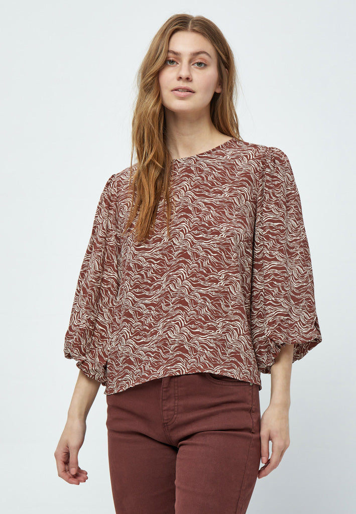 Minus MSLavena Balloon Blouse Blouse 5049P Dark Cinnamon PR