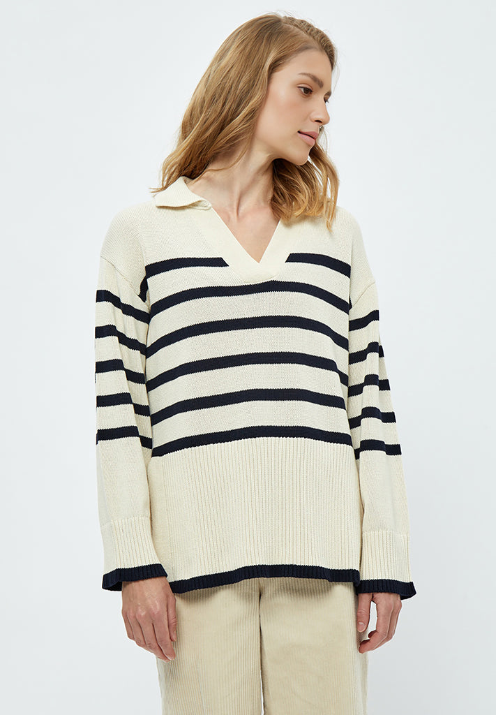 Minus MSLeonie Pullover Pullover 0011S Gardenia Stripe