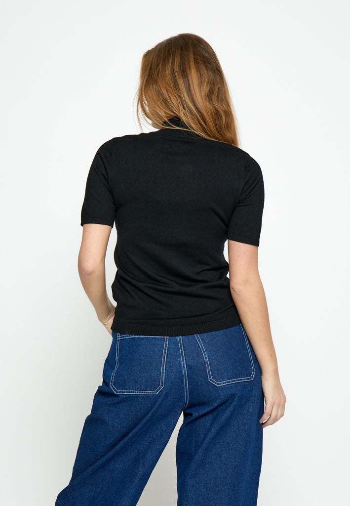 Minus MSLima Roll Neck Knit T-Shirt 100 Black