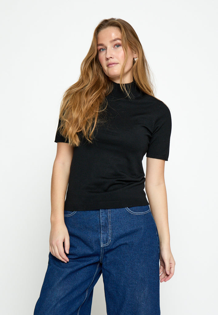 Minus MSLima Roll Neck Knit T-Shirt 100 Black