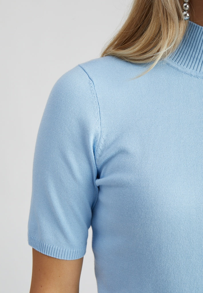 Minus MSLima Roll Neck Knit T-Shirt 1048 Ice Blue