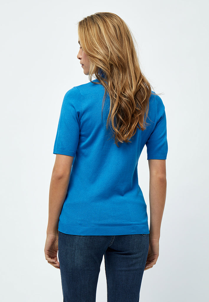Minus MSLima Roll Neck Knit T-Shirt 1202 Ocean Blue