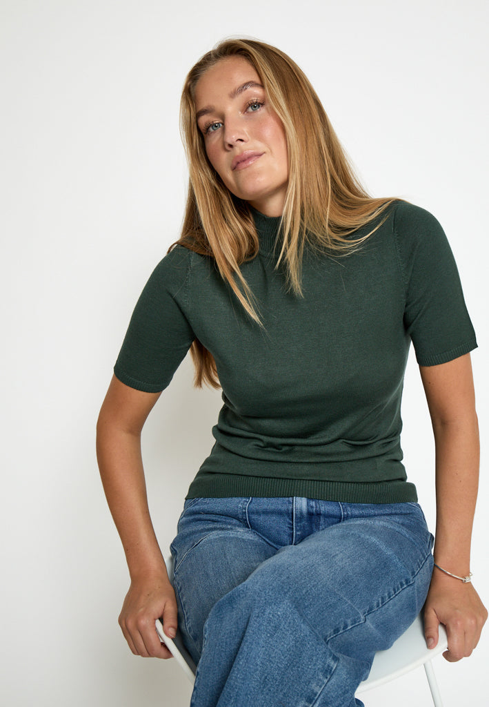 Minus MSLima Roll Neck Knit T-Shirt 4112 Jungle Green