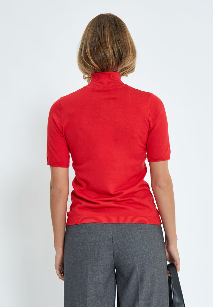 Minus MSLima Roll Neck Knit T-Shirt 4175 Tomato