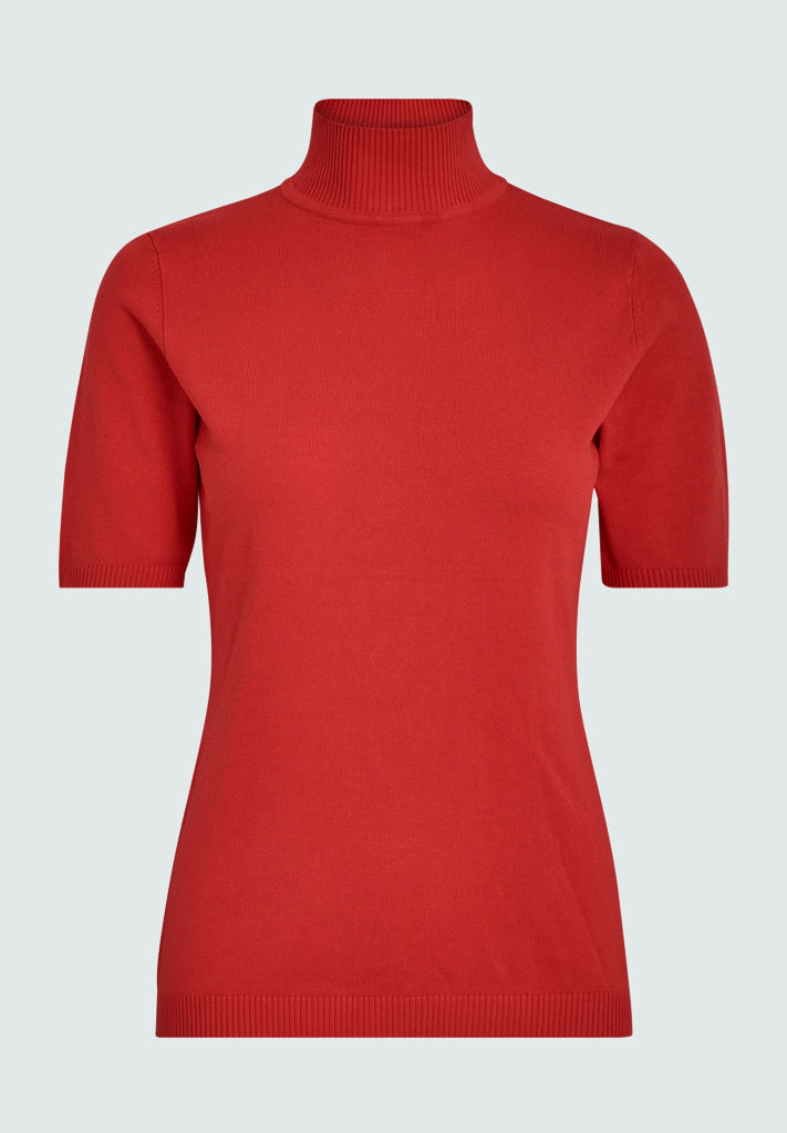 Minus MSLima Roll Neck Knit T-Shirt 4175 Tomato