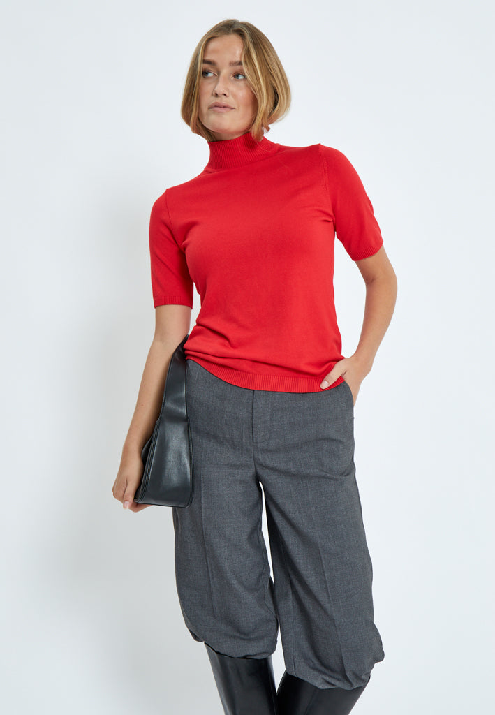 Minus MSLima Roll Neck Knit T-Shirt 4175 Tomato