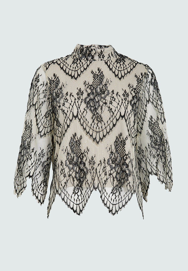 Minus MSLirea Lace Blouse Blouse 9015 Sand Gray