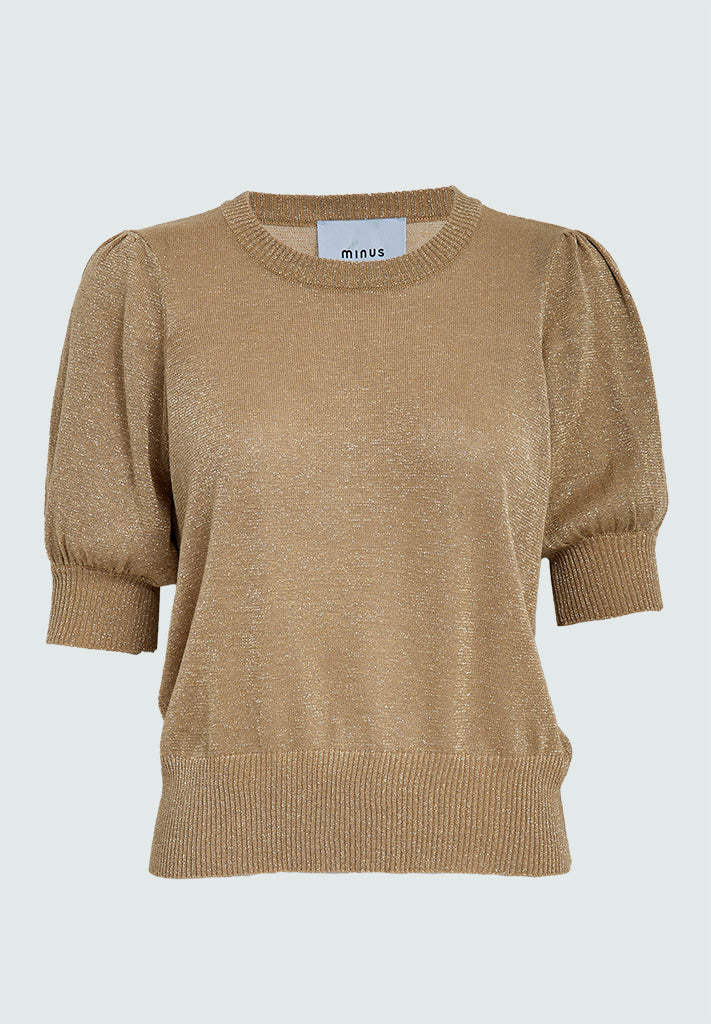 Minus MSLiva Metallic Pullover T-Shirt 0312Met Tan Metal.